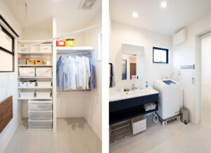 継ぎ目のない外壁と光が差し込む中庭付平屋住宅