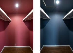 吹抜+中庭を設けたデザイン住宅。正面から見るとモダン住宅