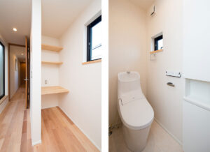 外部はモダンに。内部は桜色に染められた温もり住宅