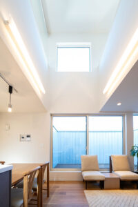 白の箱に空と光を閉じ込めた都市型コートハウス