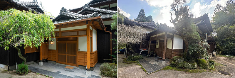 森の緑と中庭を囲む古民家再生の家ビフォーアフター
